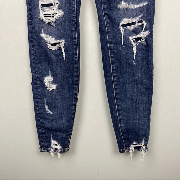 American Eagle Curvy Hi-Rise Jeggings Distressed Size 0 - Picture 3 of 9